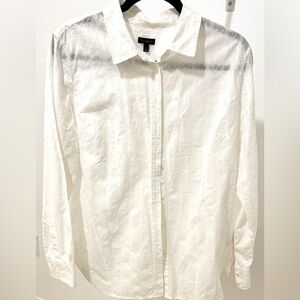 Talbots Ivory Textured Button-Up Shirt